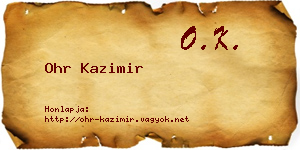 Ohr Kazimir névjegykártya